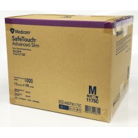 Medicom Nitrile Exam Gloves Blue Medium Size Powder Free Latex Free 1000pcs=10 boxes=1ctn Safetouch Advanced Slim 1175C