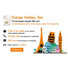 Orange Holiday Europe Prepaid SIM Card