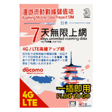 Japan Docomo Unlimited SIM - 7 Days Prepaid Data SIM Card