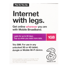 UK Three (telecom) SIM - Europe & Global Data SIM