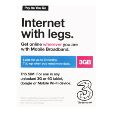 UK Three (telecom) SIM - Europe & Global Data SIM