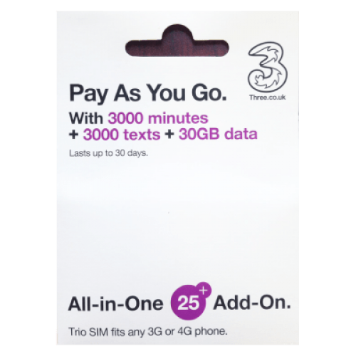 UK Three (telecom)  All in One SIM - Europe & Global SIM