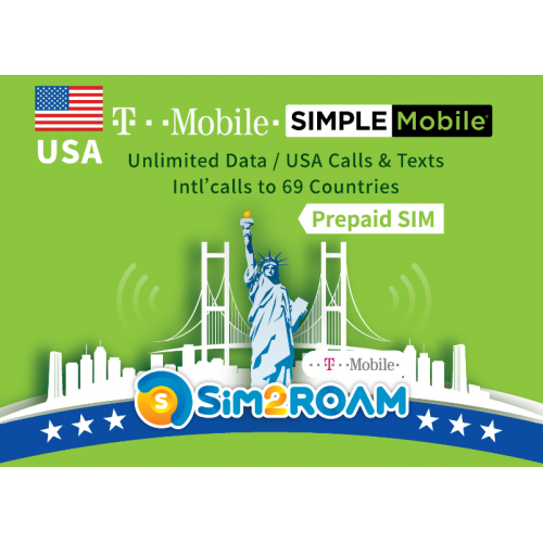 USA SIM T Mobile Simple Mobile SIM Unlimited Domestic Talk and Text, High Speed Data _student sims best choice